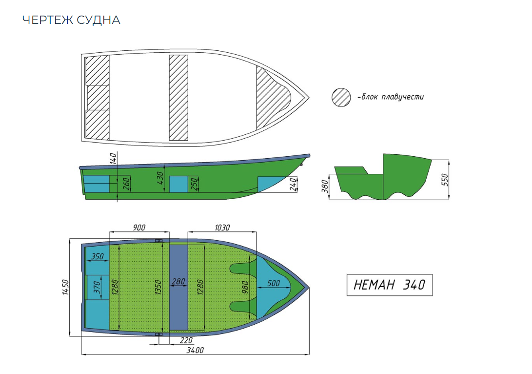 Стеклопластиковая лодка Neman-340 (тримаран) в Геленджике