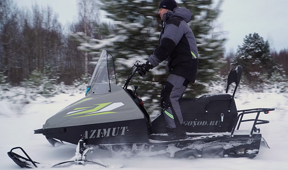 Миниснегоход Бурлак Азимут 24 л.с. , эл.запуск, реверс, тормоз гидравл, капот серый в Геленджике