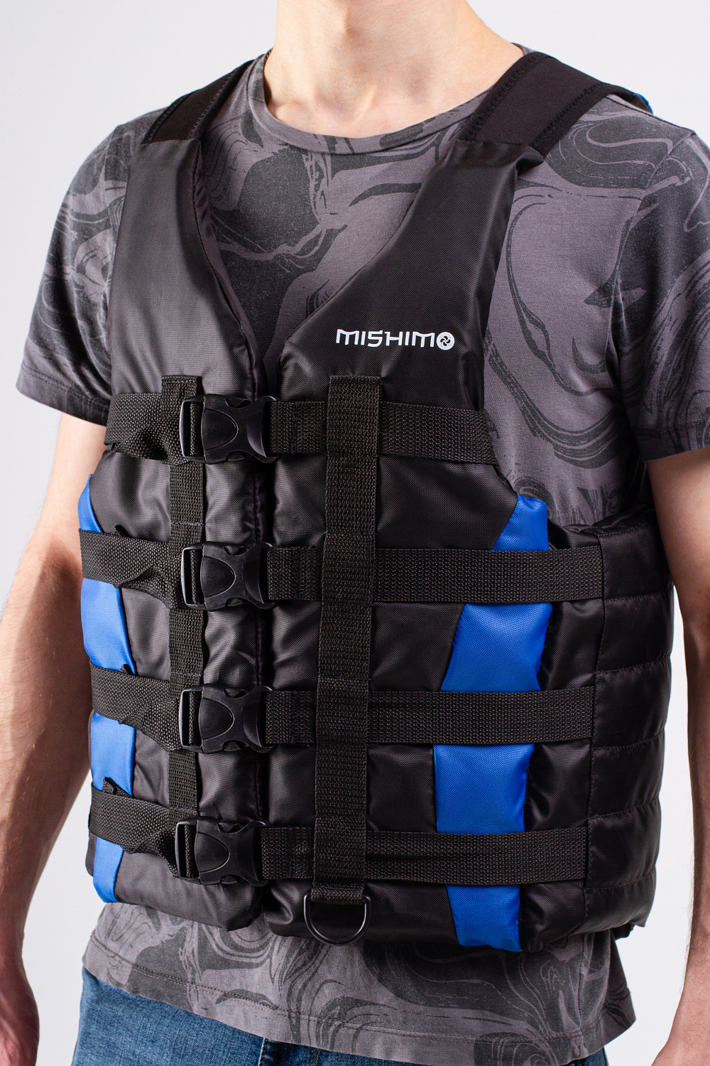 Жилет спасательный MISHIMO PRO Премиум качества Черно-синий в Геленджике