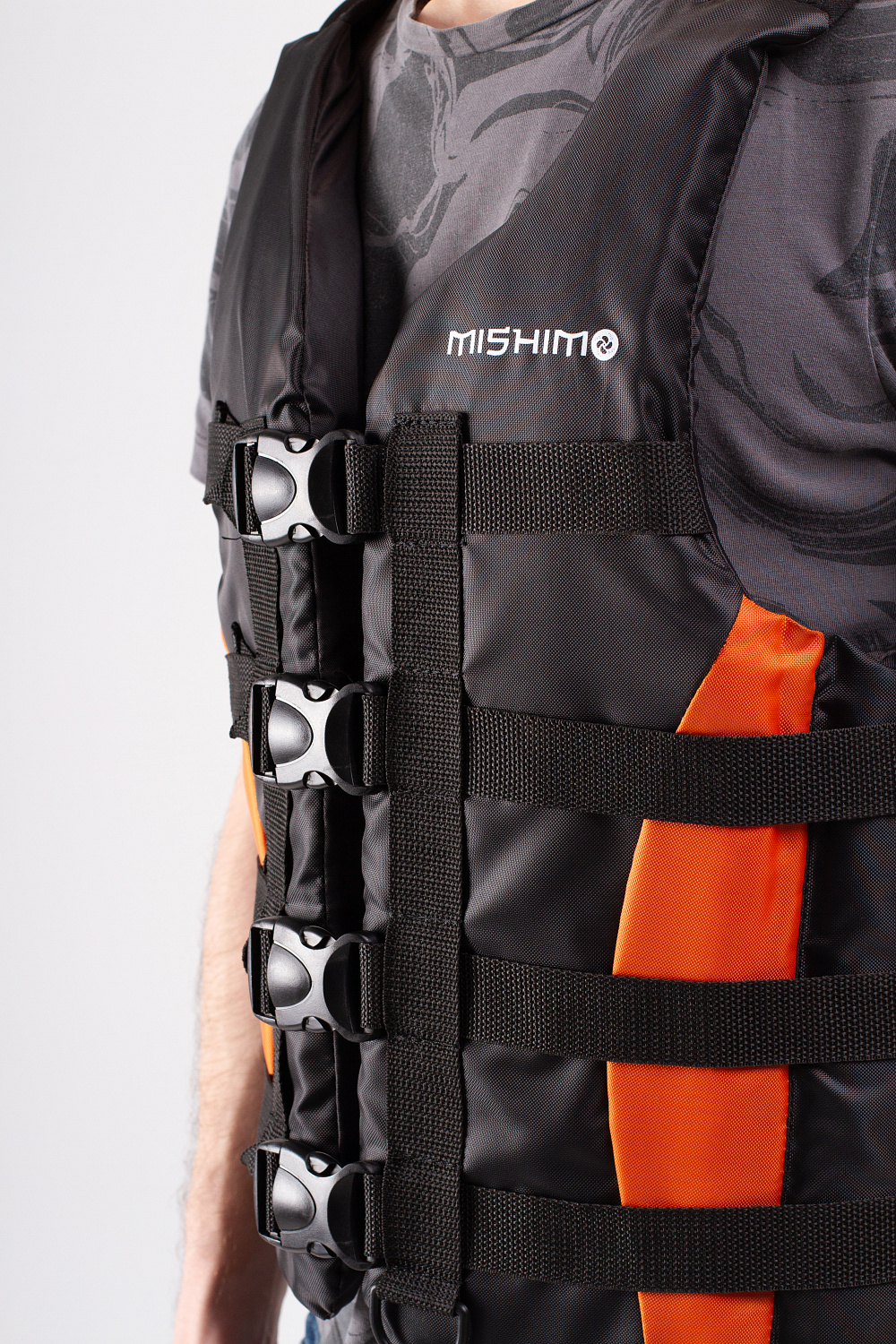 Жилет спасательный MISHIMO PRO Премиум качества Черно-оранжевый в Геленджике