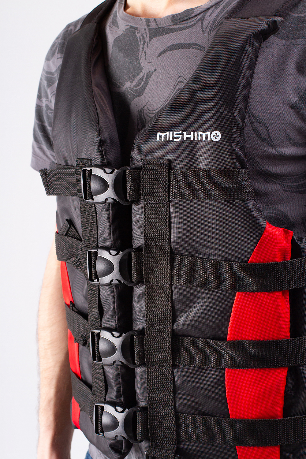 Жилет спасательный MISHIMO PRO Премиум качества Черно-красный в Геленджике